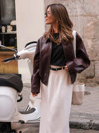 Vintage Wine Red Loose Jacket