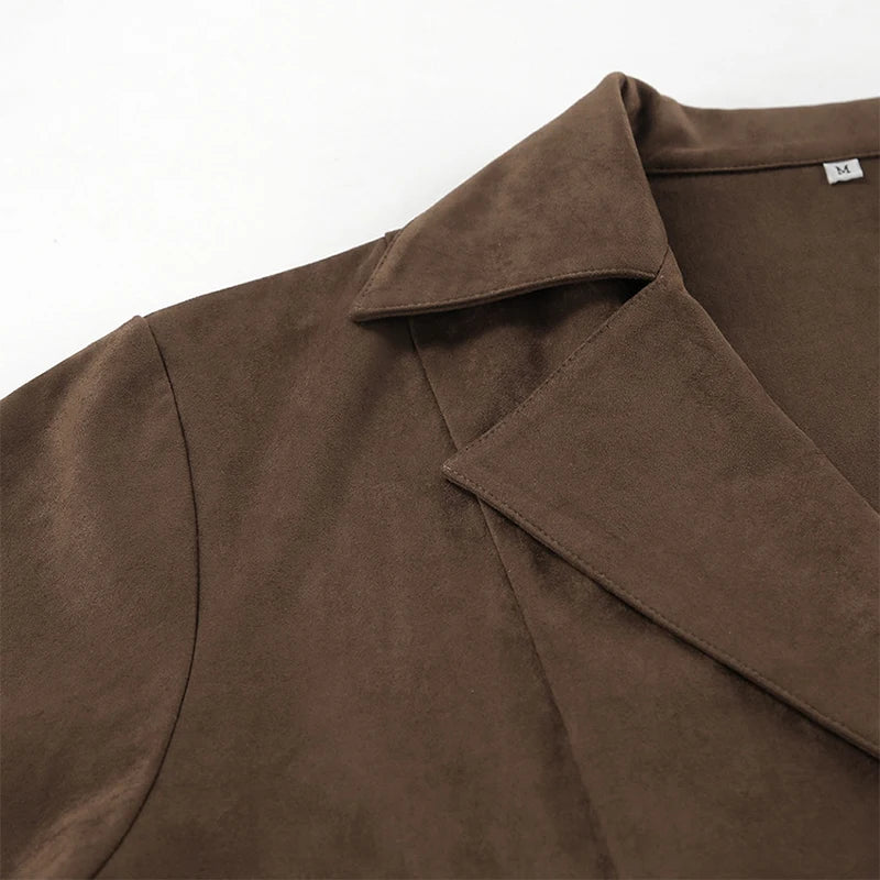 Retro Brown Up Suede Jacket