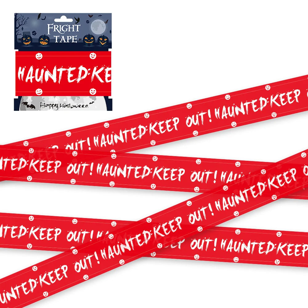 1PC Halloween Props Window Prop Warning line Plastic Skull