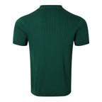 Clothing Retro Knit Lapel Striped Polo Shirt