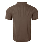 Clothing Retro Knit Lapel Striped Polo Shirt