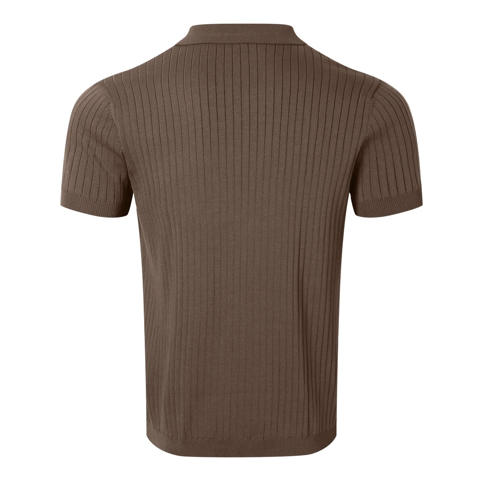 Clothing Retro Knit Lapel Striped Polo Shirt
