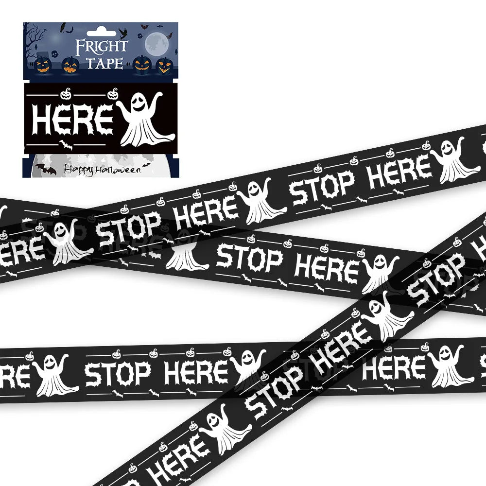 1PC Halloween Props Window Prop Warning line Plastic Skull