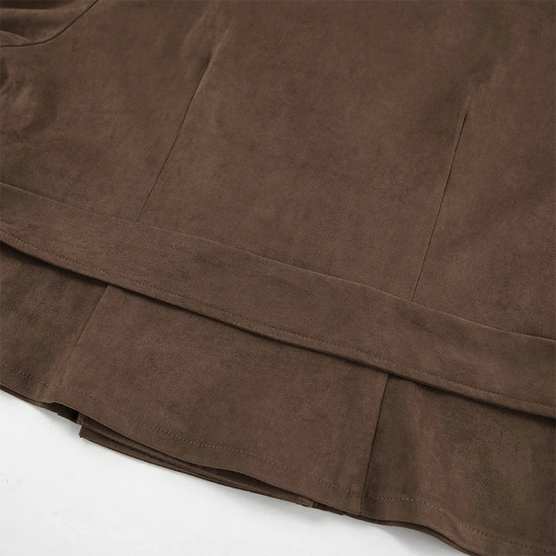 Retro Brown Up Suede Jacket