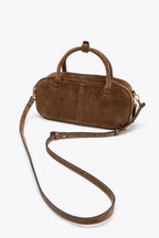 Mini Double Handle Suede Bag