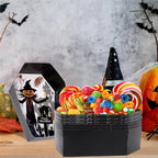 12/24Pcs Halloween Coffin Paper Food Serving Trays Candy
