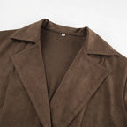 Retro Brown Up Suede Jacket
