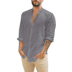 Cotton Linen Long-Sleeved Shirts Summer