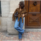 Retro Brown Up Suede Jacket