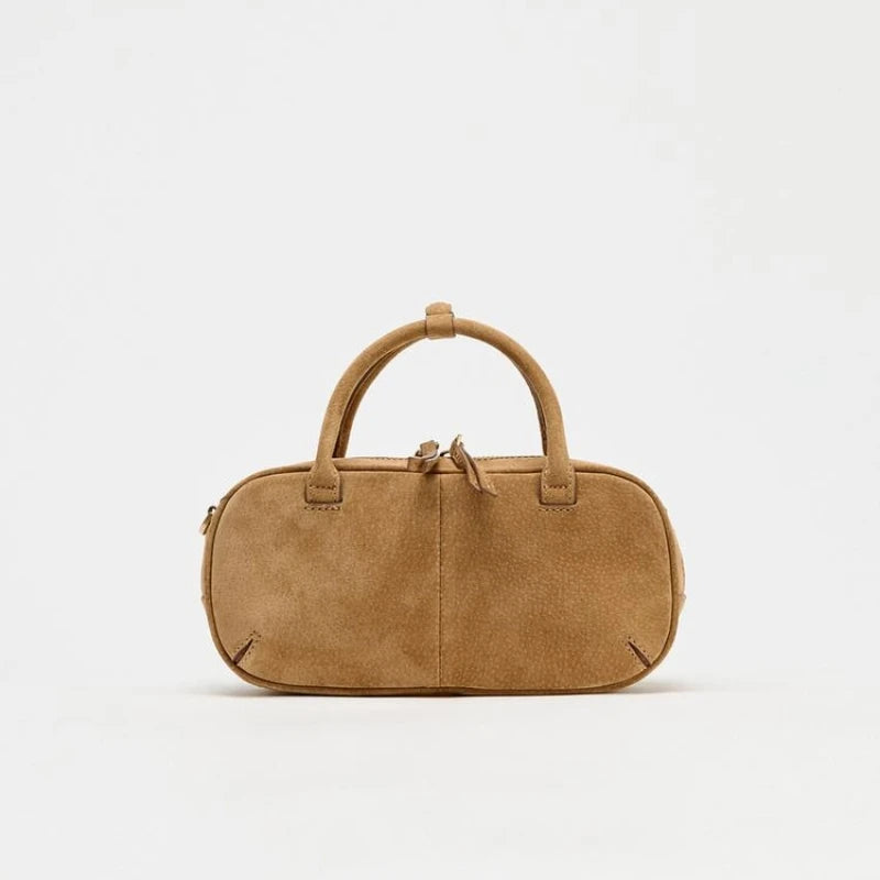 Mini Double Handle Suede Bag