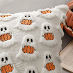 Ghost Pumpkin Plush Faux Fur Pillow Covers