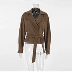 Retro Brown Up Suede Jacket