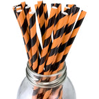 25/50/100pcs Halloween Theme Disposable Paper Straws Spider Skull