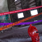 1PC Halloween Props Window Prop Warning line Plastic Skull