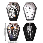 12/24Pcs Halloween Coffin Paper Food Serving Trays Candy