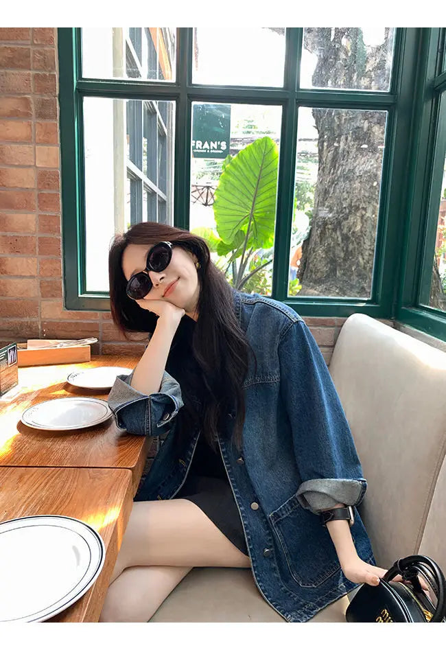 Casual Loose Denim Pockets Retro Jacket