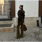Retro Brown Up Suede Jacket