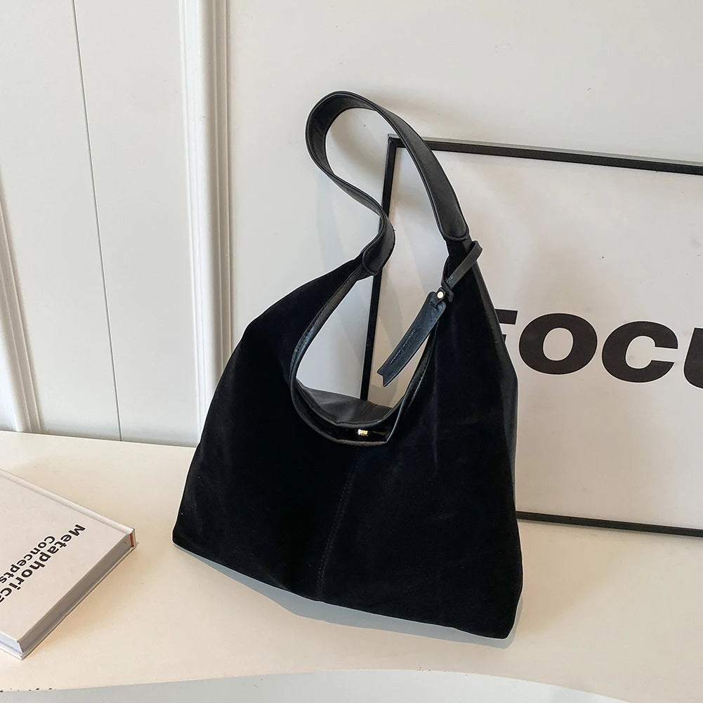 Suede Hobo Bag Vintage Shoulder