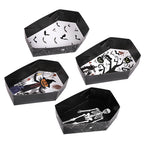 12/24Pcs Halloween Coffin Paper Food Serving Trays Candy