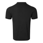 Clothing Retro Knit Lapel Striped Polo Shirt