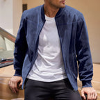 suede nap fabric casual jacket Round neck