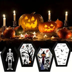 12/24Pcs Halloween Coffin Paper Food Serving Trays Candy