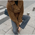 Retro Brown Up Suede Jacket