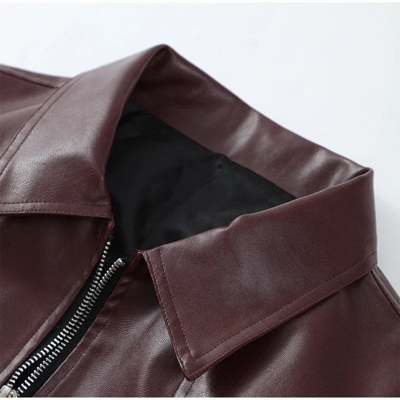 Vintage Wine Red Loose Jacket