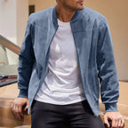 suede nap fabric casual jacket Round neck