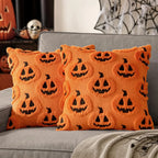 Ghost Pumpkin Plush Faux Fur Pillow Covers