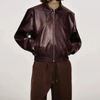 Vintage Wine Red Loose Jacket
