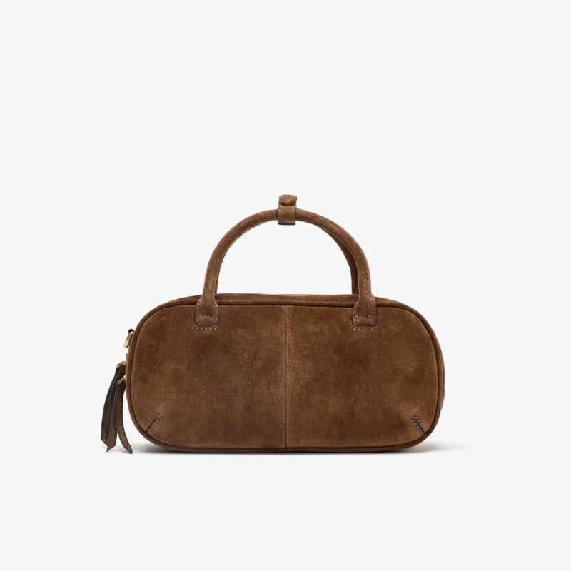Mini Double Handle Suede Bag