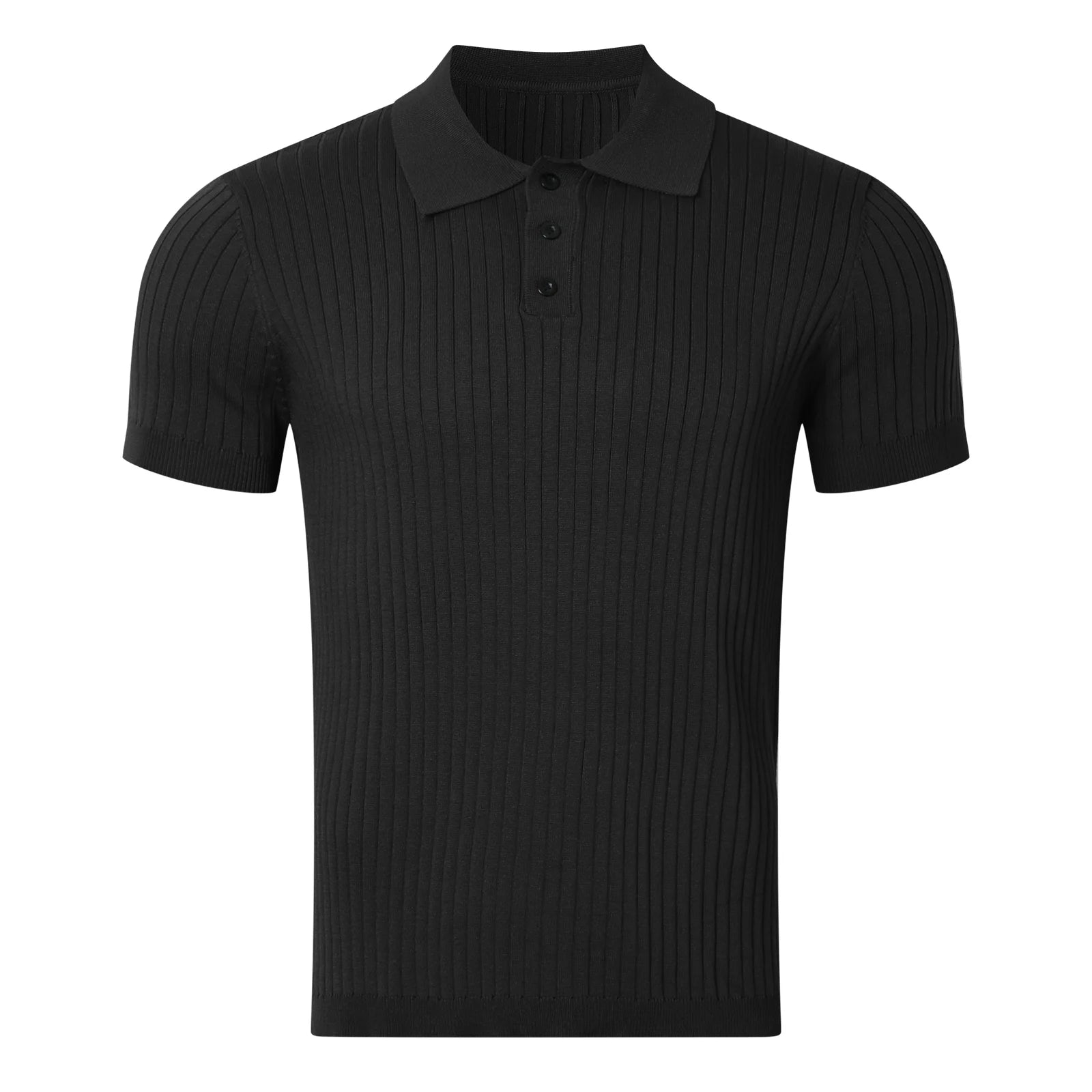Clothing Retro Knit Lapel Striped Polo Shirt