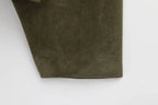 Women Brown Green Suede Jacket Loose