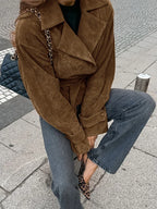 Retro Brown Up Suede Jacket