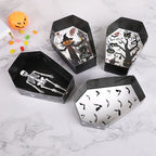 12/24Pcs Halloween Coffin Paper Food Serving Trays Candy