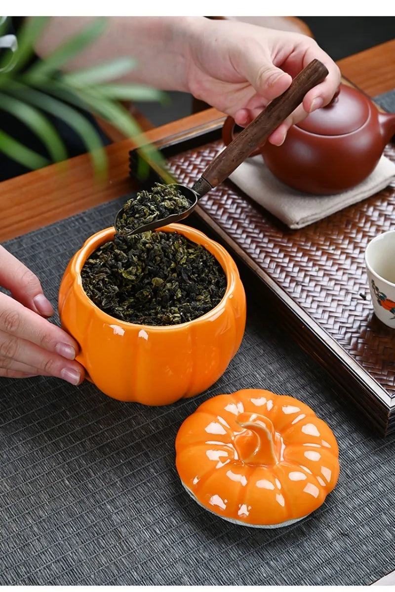 Simulated Pumpkin Tea Jar Ceramic Candy