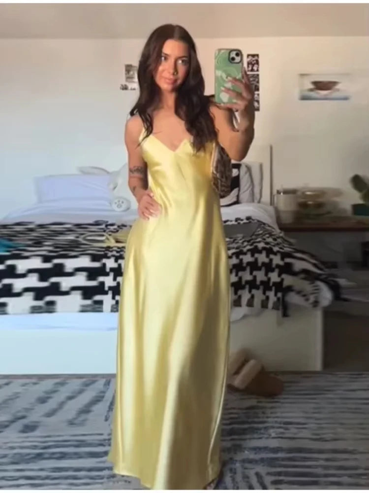 Satin Long Dress