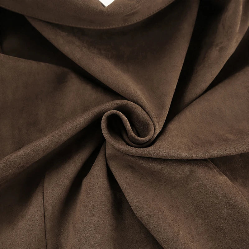 Retro Brown Up Suede Jacket